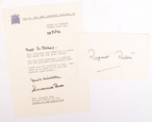 MARGARET THATCHER - PRIME MINISTER - AUTOGRAPH & L