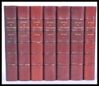 Seven volumes of the works by J de la Fontaine published in the late 19th Century by Alphonse