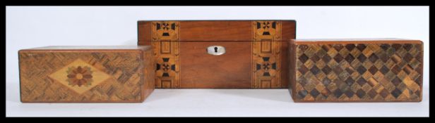 Two early 20th Century puzzle boxes to include a Japanese example together with a 19th Century