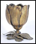 A 19th Century Chinese polished bronze planter in the form of a lotus flower raised on