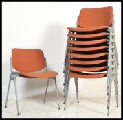 Giancarlo Piretti - Castelli - DSC Axis 106 - A retro vintage set of 9 Italian dining / office /