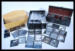 A selection of varied vintage slides to include magic lantern slides of India, early 20th Century