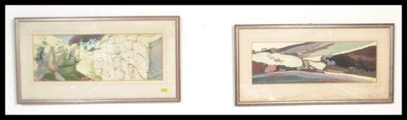 Two signed contemporary watercolour paintings by Dick Boulton (Artist and Sculptor) to include a