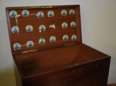 An early 20th Century Edwardian wooden storage box for Edison's phonograph beeswax tubes having