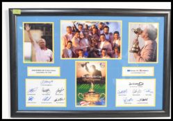 A golfing interest 2006 Ryder Cup Montage having photographs of the golfers along with printed