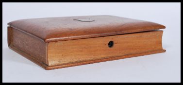 A Victorian mahogany workbox with hinged top together with a mahogany and silver cartouche top box