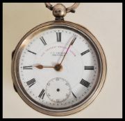 A Victorian J. G . Graves of Sheffield pocket watch 'The Express English Lever', having a white