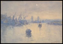 Sydney Glover (-) British early 20th century watercolour painting of London Bridge and the River