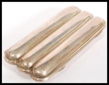 An early 20th Century silver hallmarked cigar case having a sprung hinge. Hallmarked Birmingham