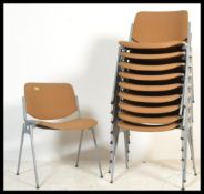 Giancarlo Piretti - Castelli - DSC Axis 106 - A retro vintage set of 10 Italian dining / office /