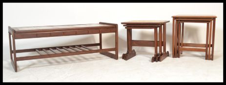 A group of vintage retro 20th Century teak wood furniture to include tile top G-Plan Astra coffee