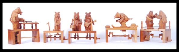 CHESTER WEDGEWOOD'S HANDMADE WOODEN MECHANICAL BEAR TOYS