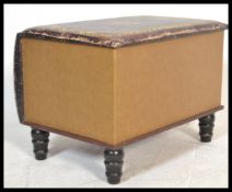 A 20th Century foot stool with inner storage modelled as an antique book, raised on stub turned feet