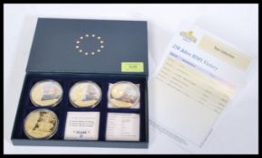 Windsor Mint - 250th Anniversary Of The HMS Victory x 4 proof set coins / medallions. Gold plated