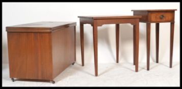 A 20th century blanket box of panelled oak form with hinged top above. Together with a Georgian