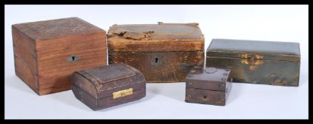 A selection of vintage jewellery boxes dating from the early 20th Century to include a small