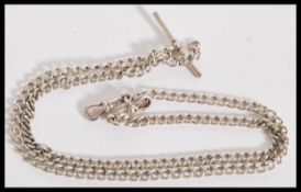 A 20th Century silver hallmarked curb linked pocket watch fob chain, dated 1978. Weight 43.8g.