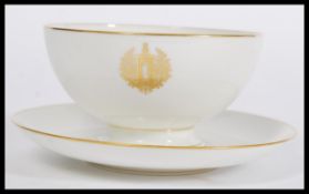 A vintage early 20th Century French Dore a Sevres ceramic large breakfast cabinet cup / bowl and