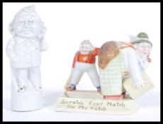 A late 19th / early 20th Century novelty German ceramic match strike, the match strike featuring a