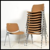 Giancarlo Piretti - Castelli - DSC Axis 106 - A retro vintage set of 11 Italian dining / office /