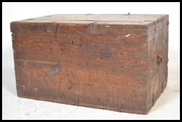 A 19th Century Camphor Wood brass crossbanded shipping / travelling trunk / chest blanket box having