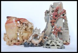 A group of four early 20th century Chinese hand ca