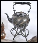 A large collection of silver plate items from the 19th and 20th century to include a spirit