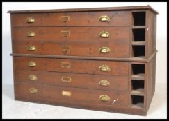 A believed late 19th century Victorian large oak six-drawer architects plan / map chest of drawers