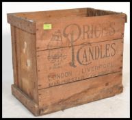 A vintage mid 20th Century shipping / transportation crate for Prices Candles, advertising
