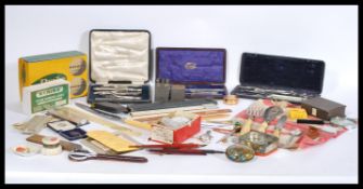 A collection of vintage items to include various maths draughtsman sets including AG Thornton, N&