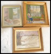 Ian Cryer PROI (Bn 1959) Three 20th Century oil paintings on canvas to include a snow landscape