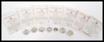 A collection of silver ( 900 ) proof Dollar coins to include Dolley Madison, U.S.O. Dollar,