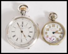 A hallmarked silver early 20th Century pocket watch by S Greenough & Sons makers to the Admiralty