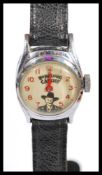 A Hopalong Cassidy original 1950's vintage watch by Timex. With leather strap, Engraved to reverse 