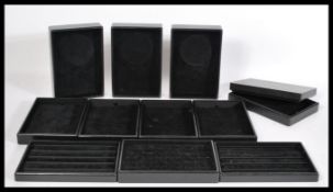 A collection of good quality Jewellers / Jewellery trader boxes and jewellery display stands. Each