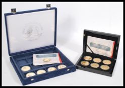 WWI / 1st World War Centenary Golden Crown Coins x 5 fully layered in 24 carat gold, all coins in