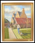 Ian Cryer PROI (Bn 1959)  A 20th century  oil on canvas painting of a country cottage and garden