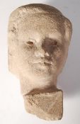 BELIEVED 18TH / 19TH CENTURY ARCHITECTURAL BATH STONE BUST ROMAN MAN