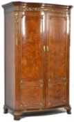 RARE MAPLE & CO ROSEWOOD SERPENTINE FRONTED ARMOIRE WARDROBE