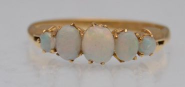 HALLMARKED 18CT GOLD EDWARDIAN OPAL RING
