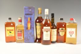 MIXED ALCOHOL ALL WORLD SEVEN BOTTLES