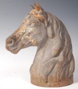 A RARE 19TH CENTURY VICTORIAN CAST IRON HORSE HEAD TETHER