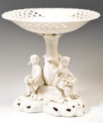 18TH / 19TH CENTURY DERBY WHITE GLAZE PORCELAIN CENTREPIECE TAZZA