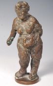 ABSTRACT BRONZE SCULPTURE OF AN ELDERLY LADY