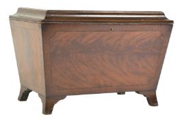 19TH CENTURY GEORGE III MAHOGANY INLAID CELLARETTE WINE COOLER