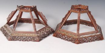 A PAIR OF UNUSUAL RARE CHINESE EARLY 20TH CENTURY LAMPSHADES