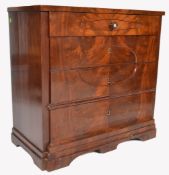 A 19TH CENTURY WALNUT BIEDERMEIER BACHELORS CHEST OF DRAWERS