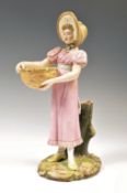 19TH CENTURY ROYAL WORCESTER FIGURE OF GIRL BY JAMES HADLEY