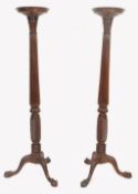 PAIR OF 19TH CENTURY MAHOGANY BARLEYTWIST TORCHERE PLANT STANDS