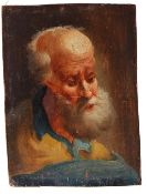 A 19TH CENTURY OIL PORTRAIT PAINTING ON WOOD AFTER REMBRANDT